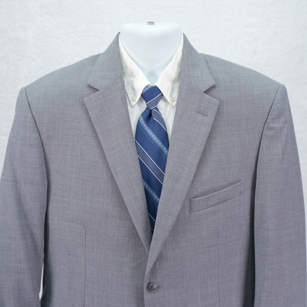 Jos A‎ Bank 1905 Brrr Comfort Wool Lastol Gray Tailored Fit Blazer 42R 2 Button